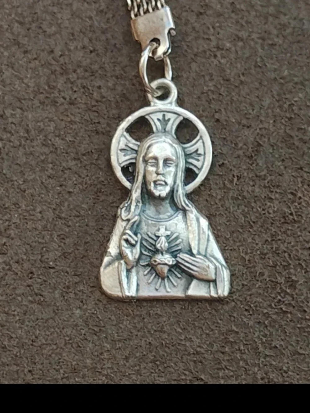 1960s/70s Sacred Heart of Jesus Pewter Keychain